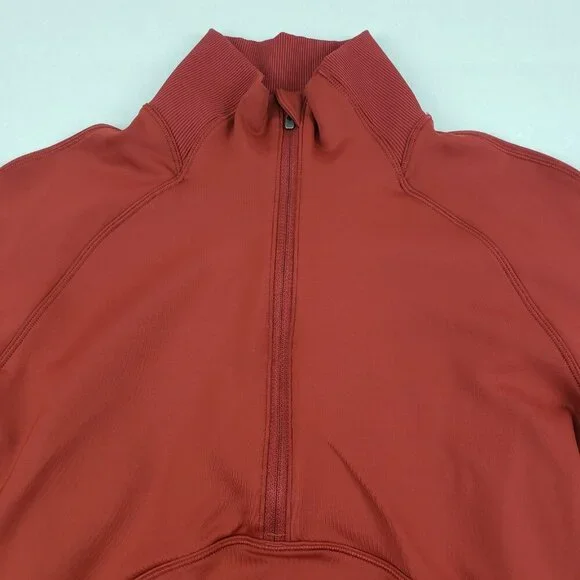 Lululemon Always Alert 1/2 Zip Jacket Womens 6 Magma Orange Red Running Athletic - Picture 6 of 16